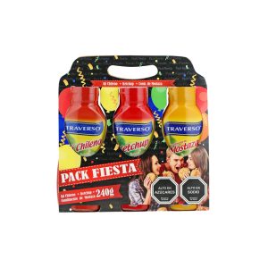 Pack Fiesta Traverso Ají chileno + Ketchup + Mostaz