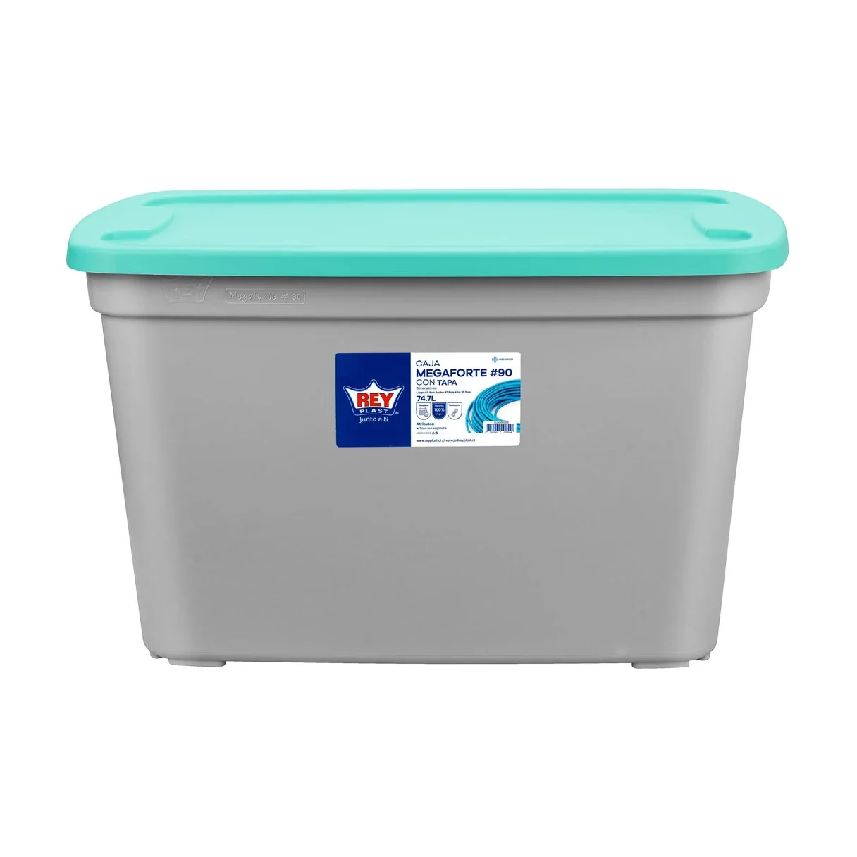 Caja Plástica Rey Plast con Tapa 75 L