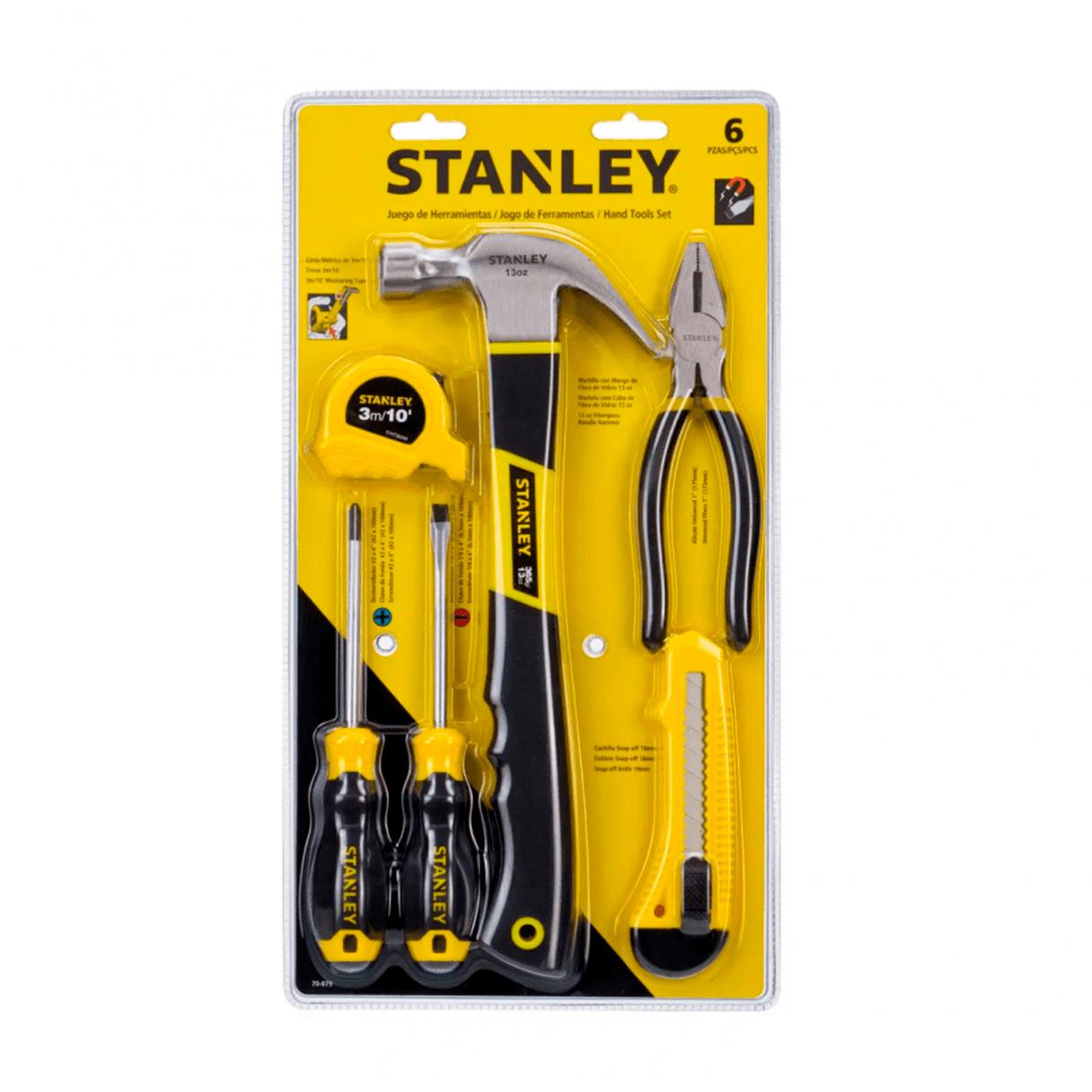 Set Herramientas Manuales Stanley 6 Piezas