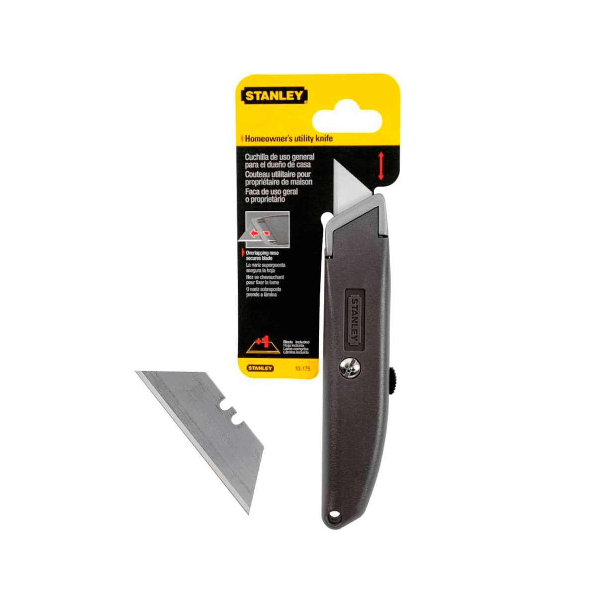 Cuchillo Cartonero Stanley Grande 10-175 + 1 Hoja de Repuesto