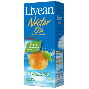 Jugo Natural Livean Naranja 200 ml 6 Unidades