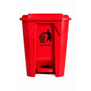 Papelero Macasi con Pedal 30 L Rojo