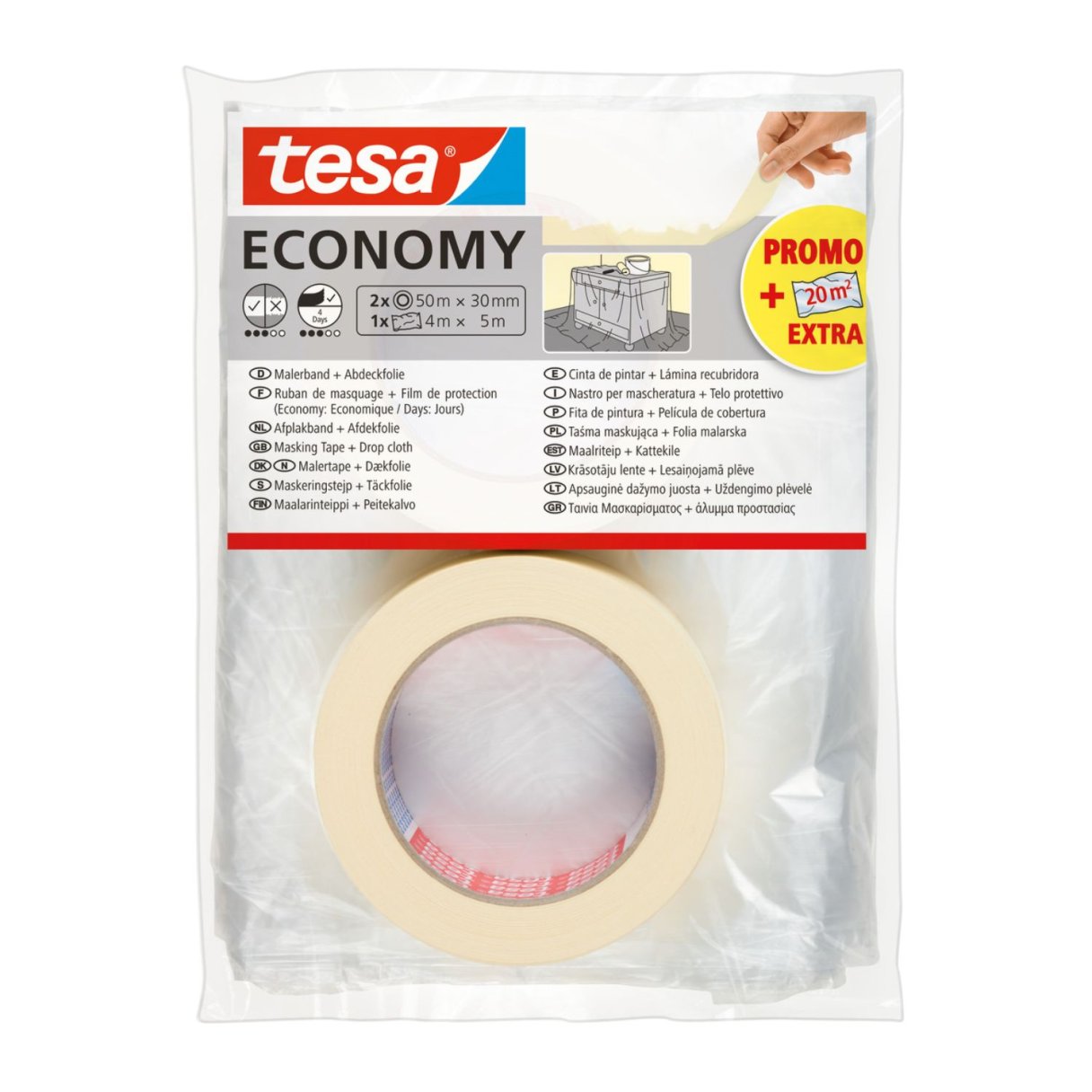Set Pintor Tesa Economy Protector + 2 Cintas Masking