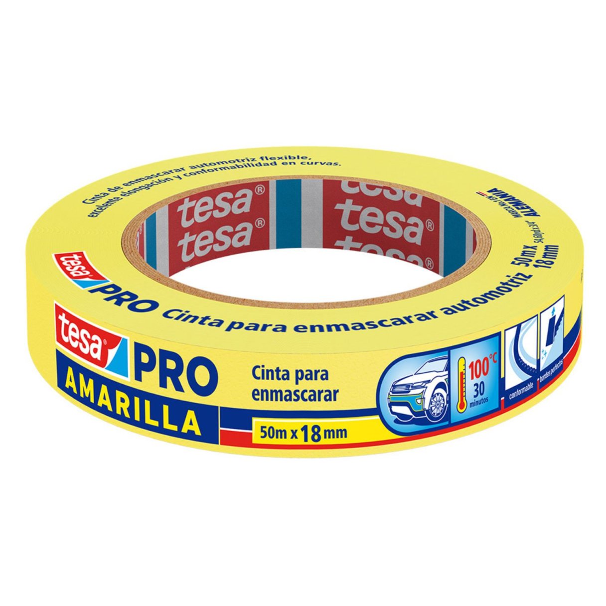 Cinta Masking Tesa Pro Amarilla 50 m x 30 mm