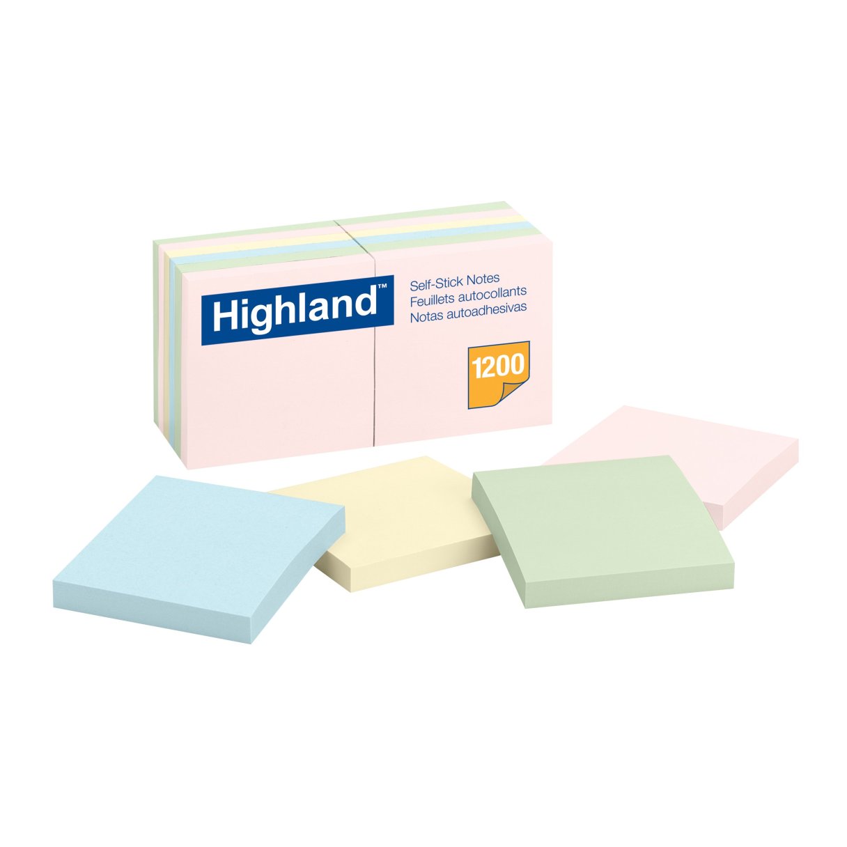 Nota Adhesiva Highland 654-9 1200 Hojas Pastel