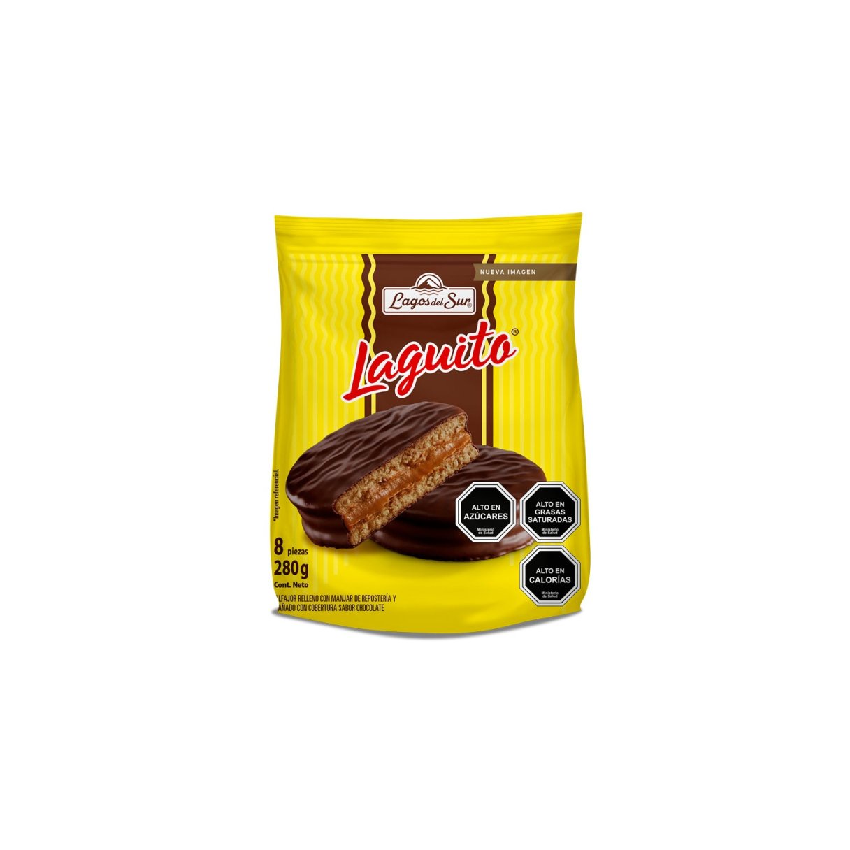 Alfajor Lagos del Sur Laguito Chocolate 280 g 8 Unidades