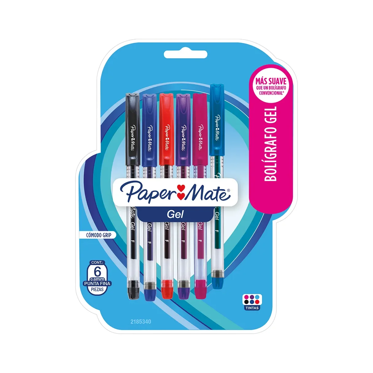 Bolígrafo Gel Paper Mate Económico 0.5 mm 6 Unidades
