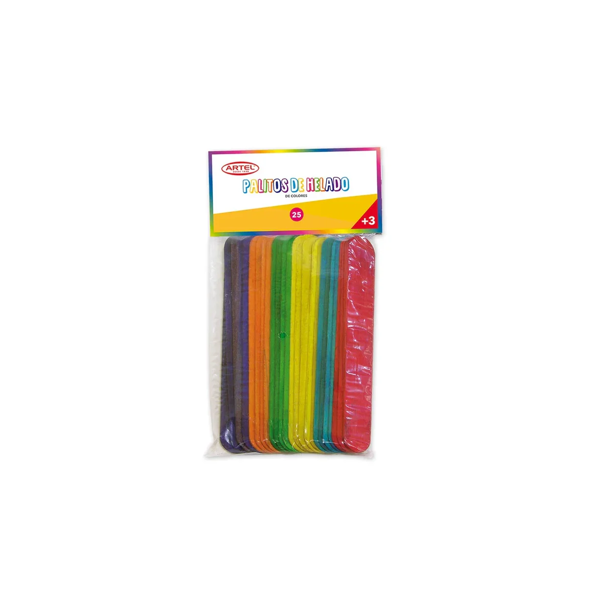 Palos de Helado Artel Ancho Colores Surtidos 25 Unidades