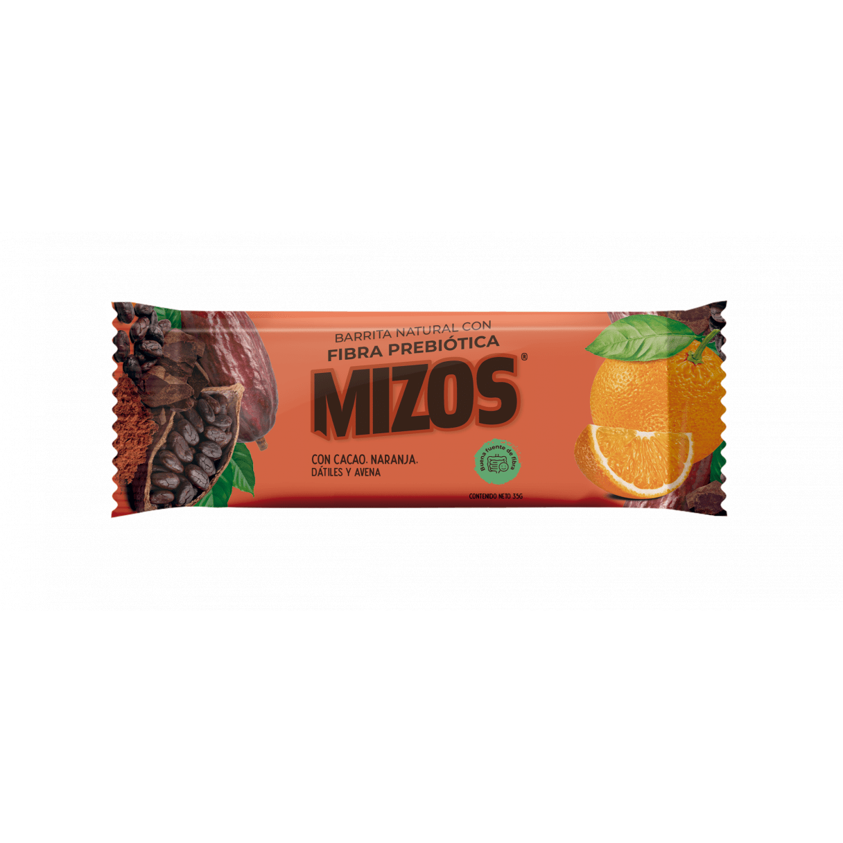 Barra Natural Mizos Cacao Naranja 35 g 4 Unidades
