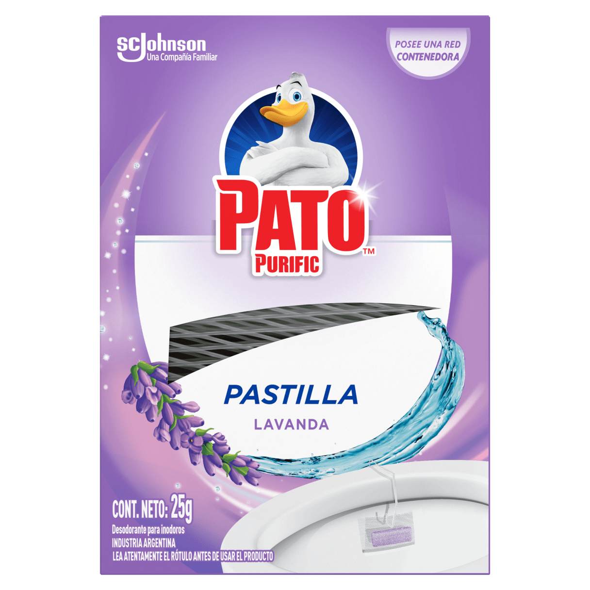 Pastilla WC Pato Purific con Gancho Lavanda 25 g
