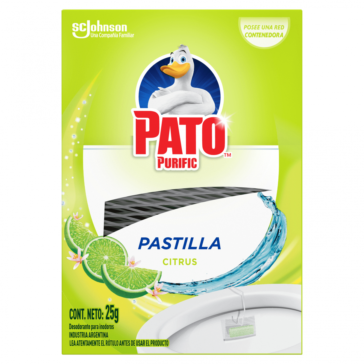 Pastilla WC Pato Purific con Gancho Citrus 25 g