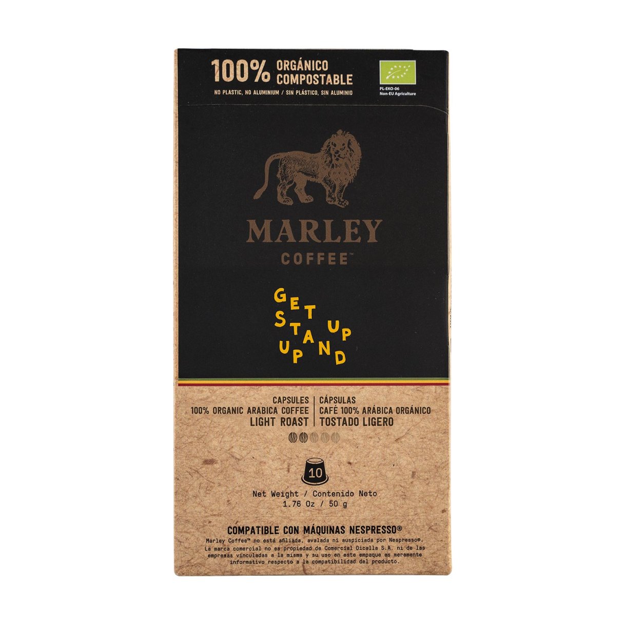 Cápsula Marley Coffe Get Up Stand Up Orgánico 10 Capsulas